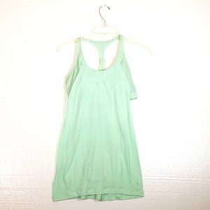 LuluLemon Sportsbra Tank Mint and White polka dot Sports
